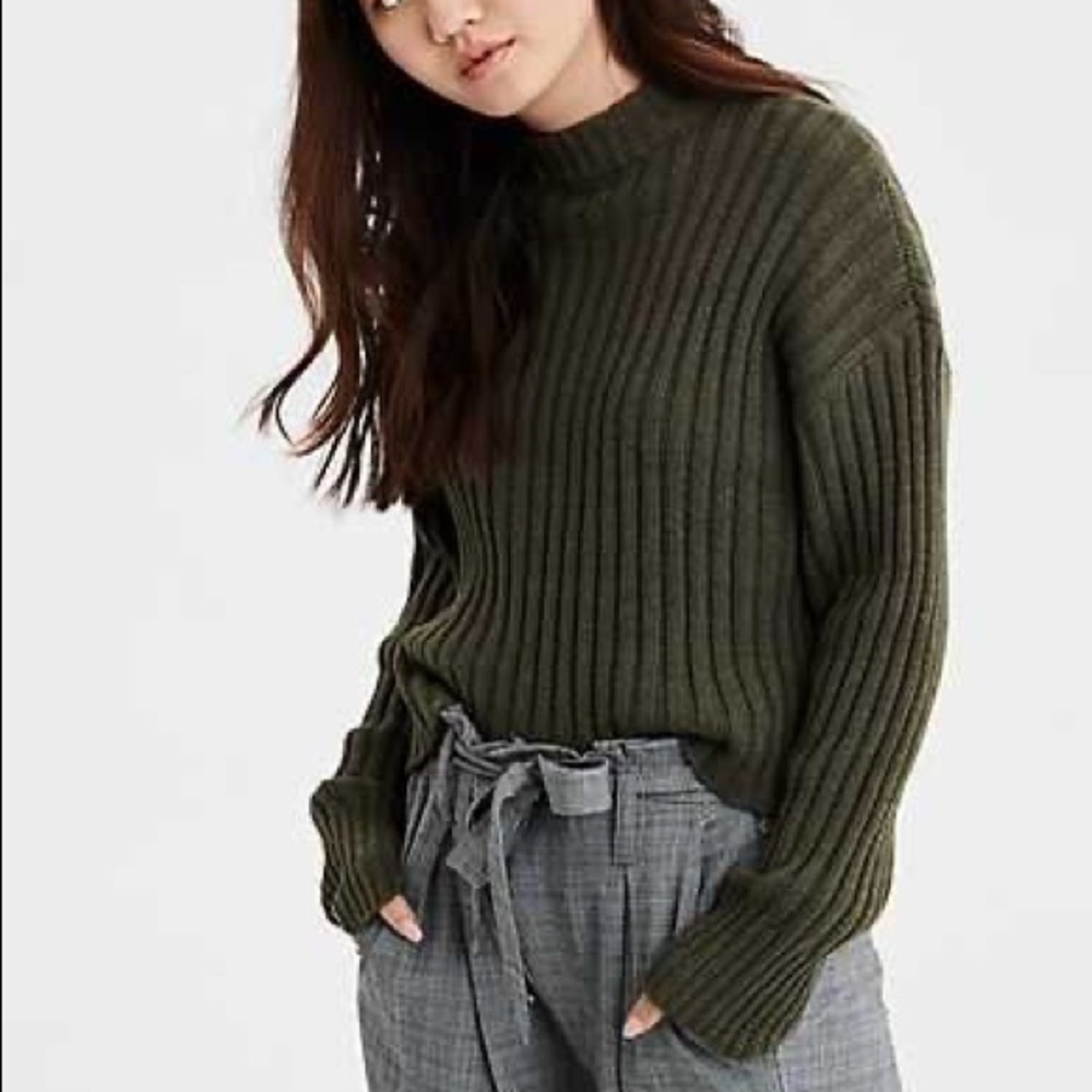 American Eagle Cropped Mockneck sweater